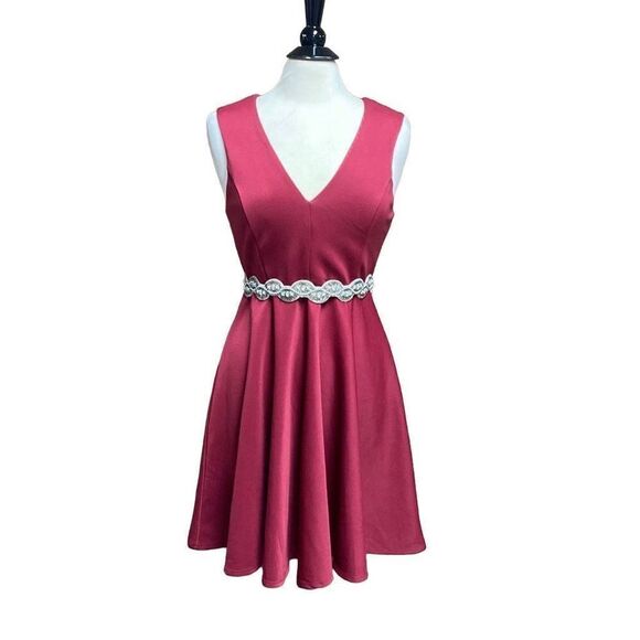 Altar’d State Burgundy Sleeveless Fit & Flare Dress Size Large - Picture 1 of 10